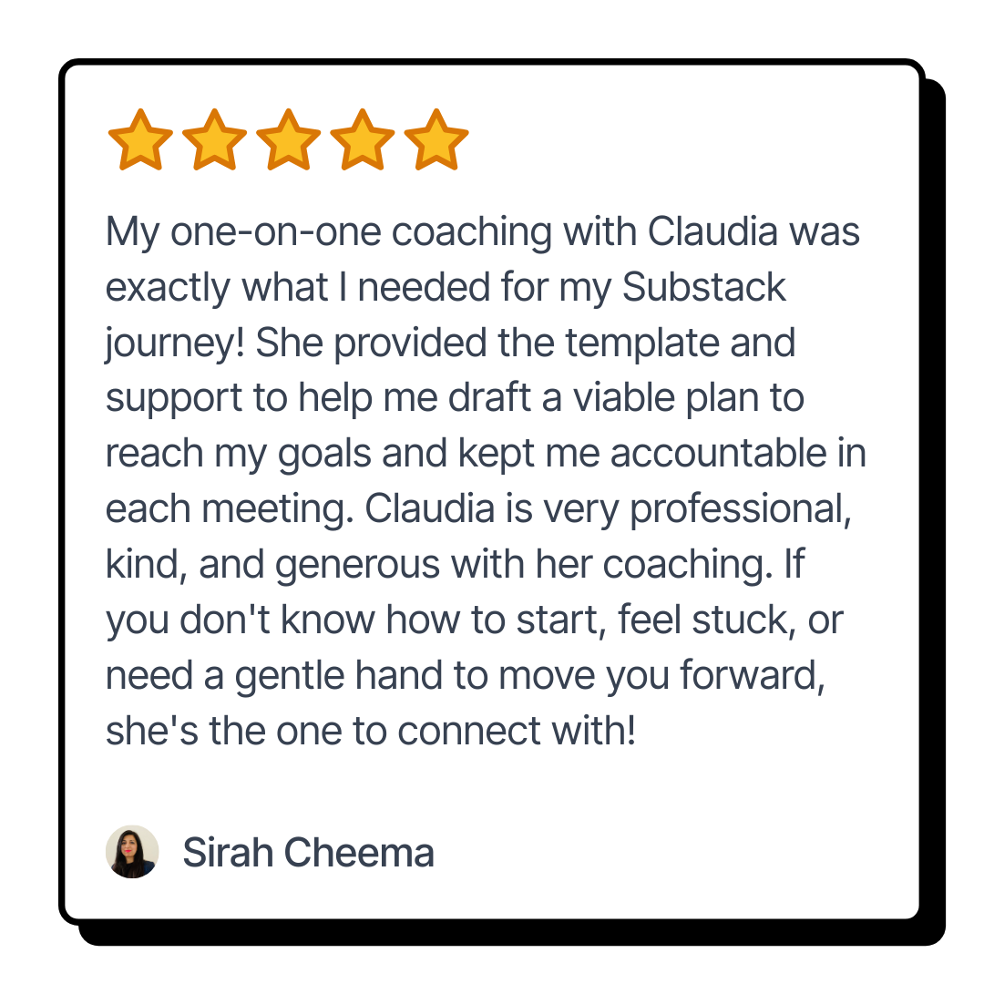 Coaching testimonial from Sirah